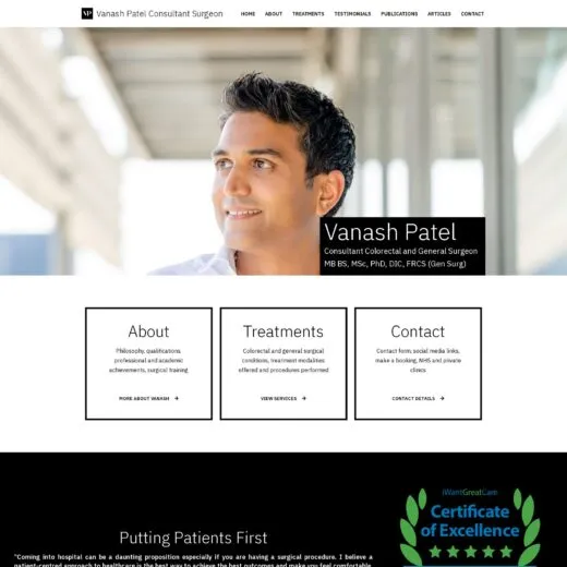 Consultant surgeon offering colorectal treatments and patient care.